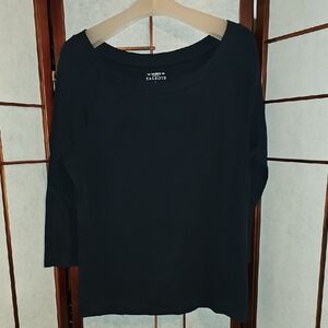 Talbots Black Long Sleeve Scoop Neck Top